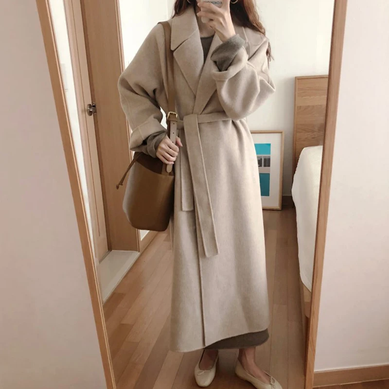 Женское длинное пальто LUZUZI Свободный кардиган в Корейском стиле размера плюс с