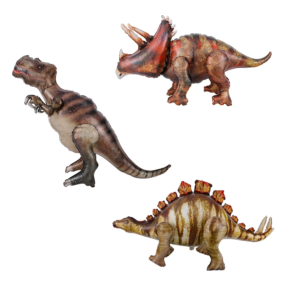 

Big Size 4D Assembly Simulation Dinosaur Balloon Standing Triceratops Foil Balloon For Boy Birthday Jungle Party Decor Globos