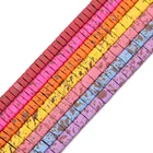 Матовые 5x25x5 мм прямоугольные резиновые разделители из гематита и натурального камня с двумя отверстиями, свободные бусины, Аксессуары для браслета