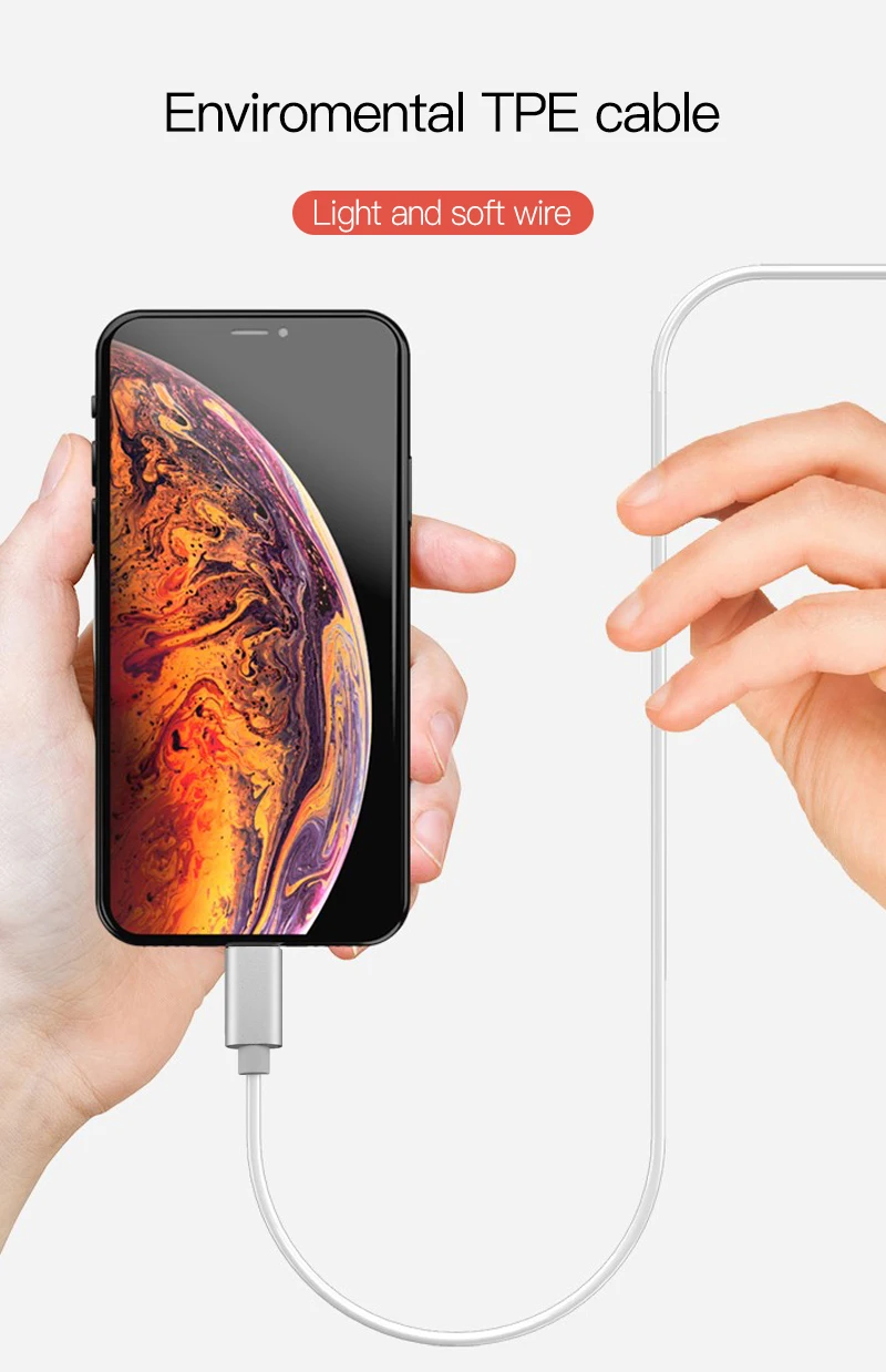 &quotКабель Aux для автомобиля Iphone 7 8 Plus XR 11 X XS Max подсветки разъем 3 5 мм аудиокабель