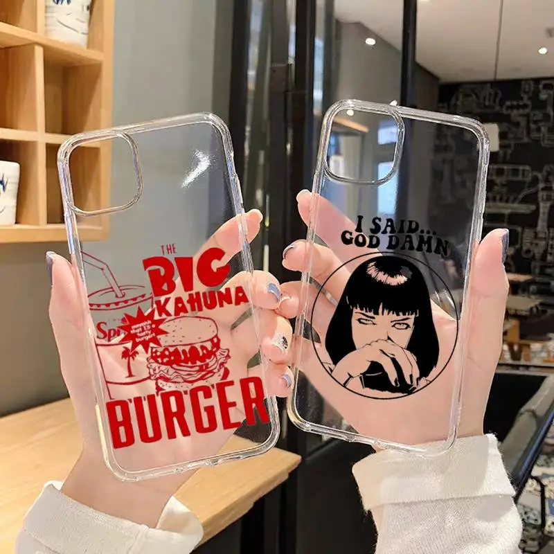 

movie ever made Pulp Fiction Phone Case Transparent for iPhone 6 7 8 11 12 s mini pro X XS XR MAX Plus SE Clear mobile bag