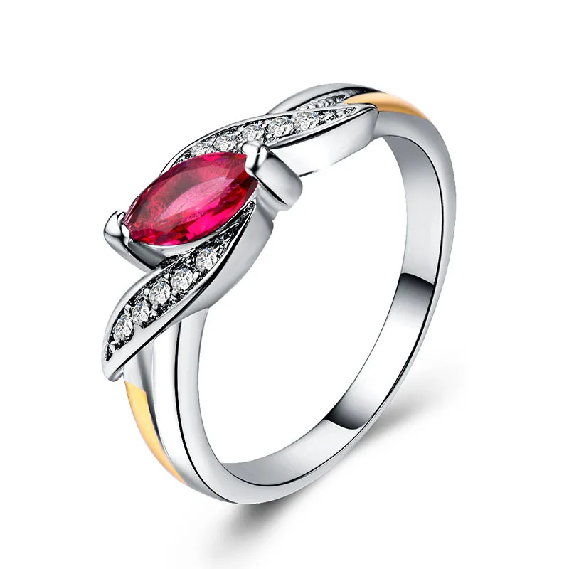 Ретро Мужские и женские лошадиный глаз Форма синий камень циркон кольцо