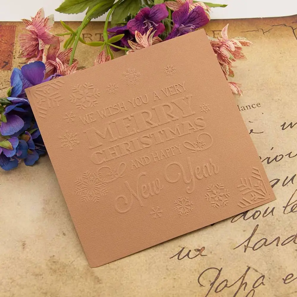 2022 New Merry Christmas Year Plastic Embossing Folder Template For Diy Scrapbooking Paper Card Making Decoration | Дом и сад