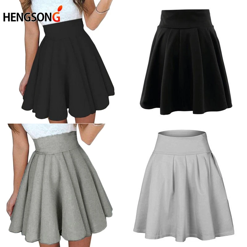 

Sweet Women Pleated Skirt Sweet School Skirt Simple Women Mini Skirts Solid Color All-Match Lady Girl Skirts Woman Clothing
