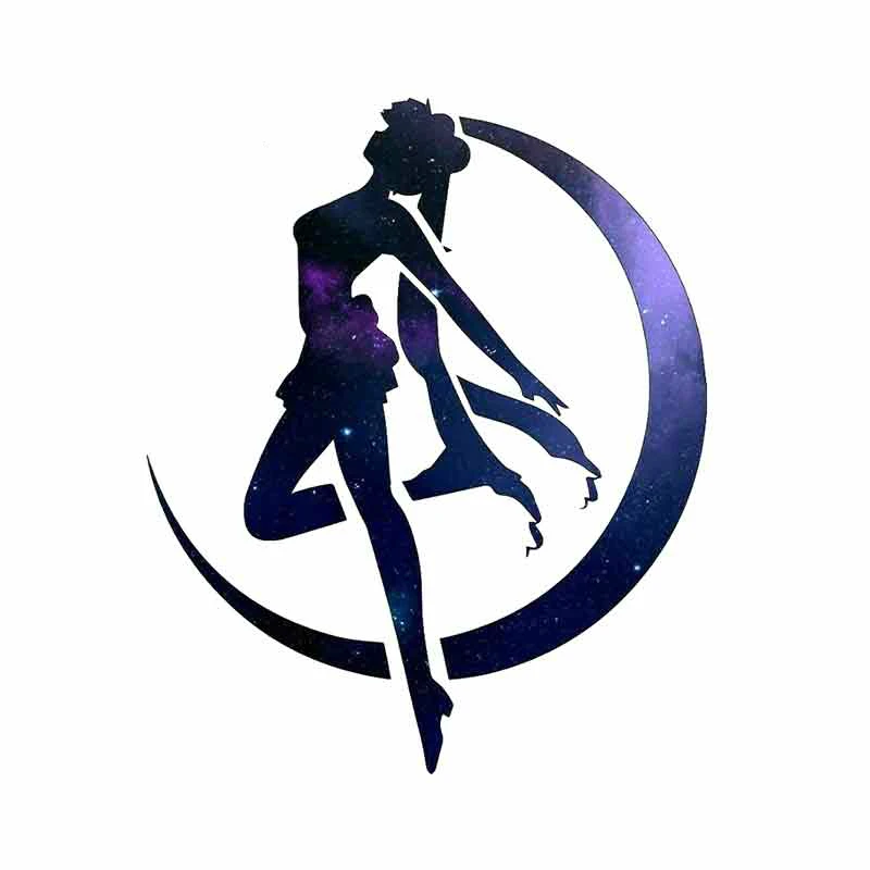 Автомобильная наклейка Moon Girl водостойкая подходит для покрытия окон с защитой от