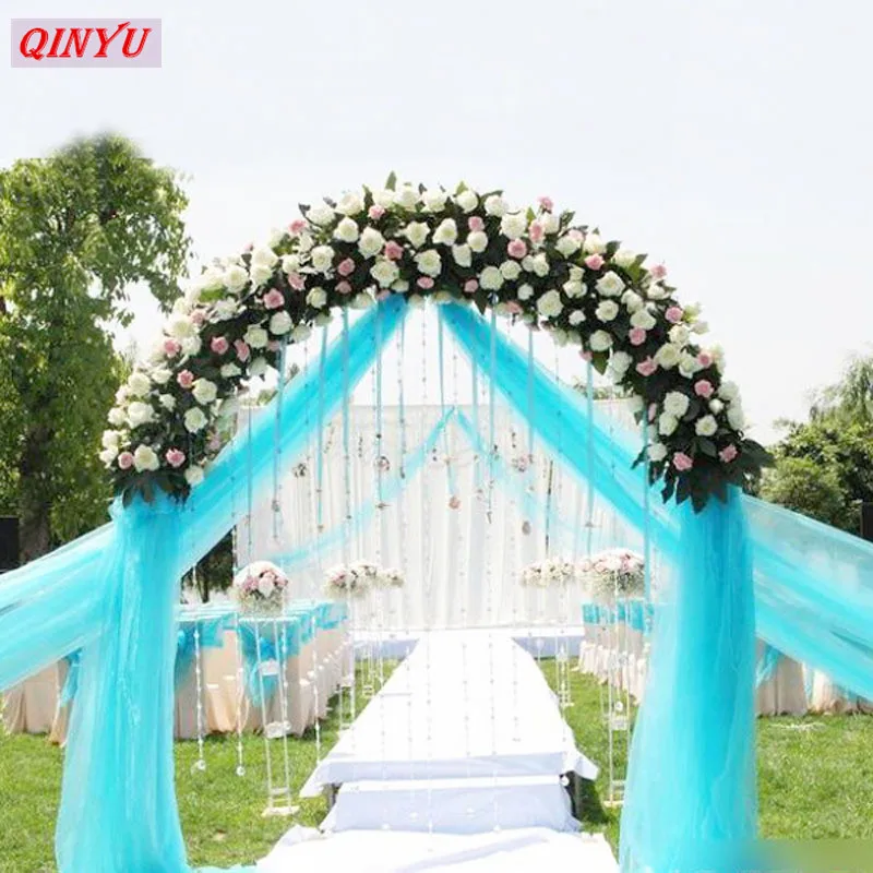 5/8/10 метров снег пряжа Свадебные Арки из органзы Тюль Ткань для украшения