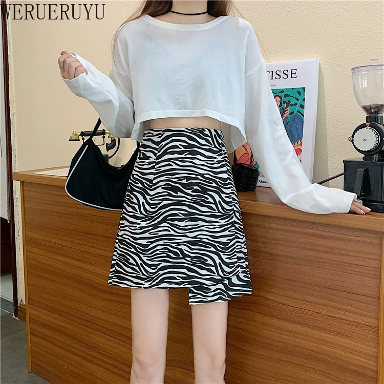 

Women Mini Skirt High Waist Leopard Zebra Print Party Clubwear Casual Short Cocktail Clothing Elegant Straight Soft Skirts