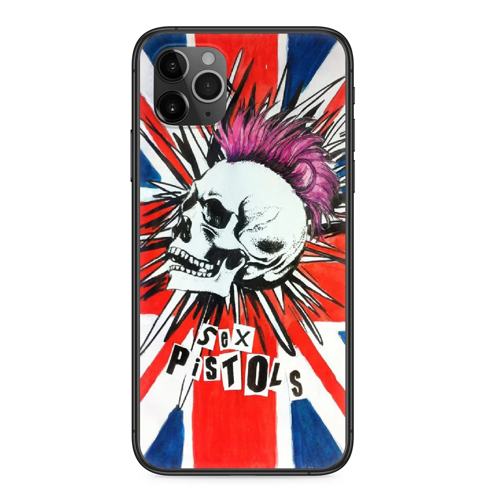 Жесткий чехол для телефона в стиле панк-рок iphone 4 4s 5 5S SE 5C 6 6S 7 8 plus X XS XR 11 PRO MAX 2020 black
