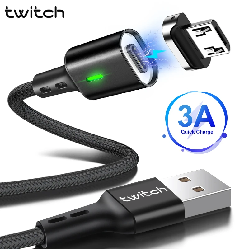 Магнитный кабель Micro USB для быстрой зарядки и передачи данных 3 А Samsung S7 Edge Redmi 6A 4X