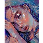 Новый 5D DIY Блестящий портрет девушки вышивка мозаика Алмазный алмазов картина квадратНабор для рисования с круглыми камнями и полотном прикладного искусства интерьера