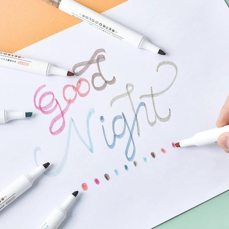 Набор маркеров в стиле ретро 6 шт. Флуоресцентные Ручки-маркеры Morandi для рисования