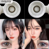 ovolook 2pcspair natural lenses with diopters contact lenses for eyes eye contacts color lens eyes yealy use dia14 5mm
