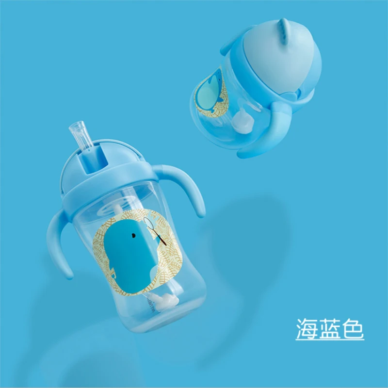 PP детские чашки для кормления с ручкой набор анти-колик 270 мл воды соломой и милой