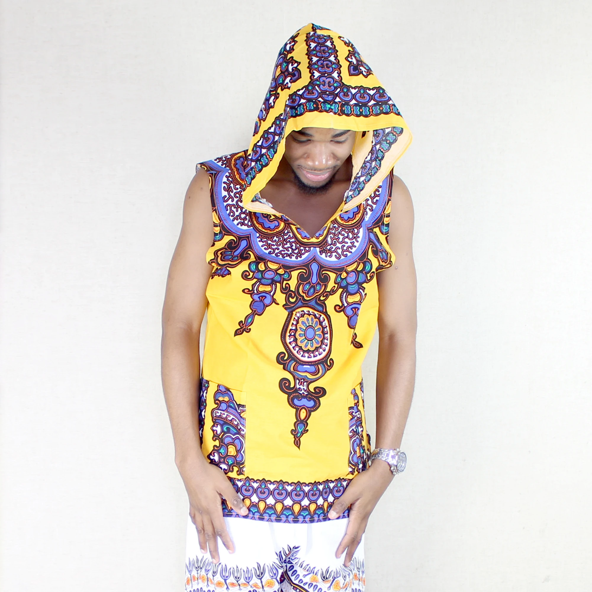 Свободная ткань без рукавов 100% хлопок Модная фотография|Африканская одежда| |