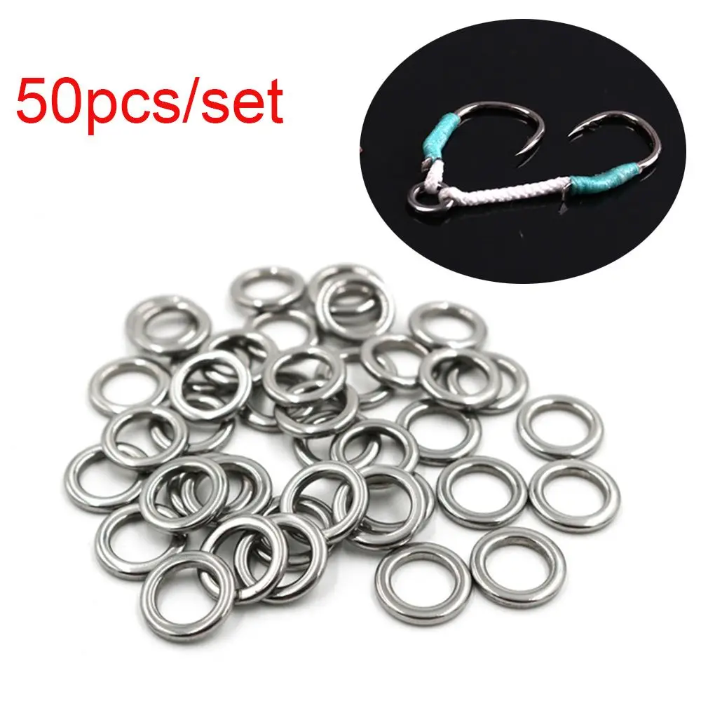 

50Pcs High Quality Durable Double Line Tackle Fishing Split Rings Fish Connector Swivel Snap Stainless Steel