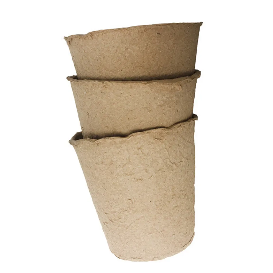 

100Pcs Nursery Cup Garden Pot Pulp Seedling Cup Degradable Faceplate Plant Pot White Basket Decoration Flowers Pots
