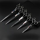 Профессиональные японские ножницы для груминга собак 440c 5,56789 дюйма, серебристые ножницы для стрижки домашних животных, ножницы для парикмахеров