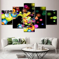 5 pieces wall art canvas painting color abstract music character poster modular pictures modern living room bedroom framework