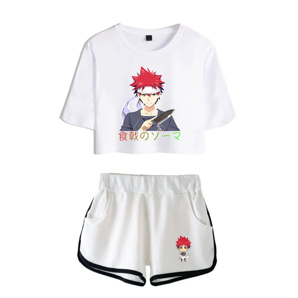 

Аниме продовольственные войны! Shokugeki No Soma Косплей рубашки шорты комплект Hero Yukihira Soma печать костюм повседневная спортивная одежда Униформа