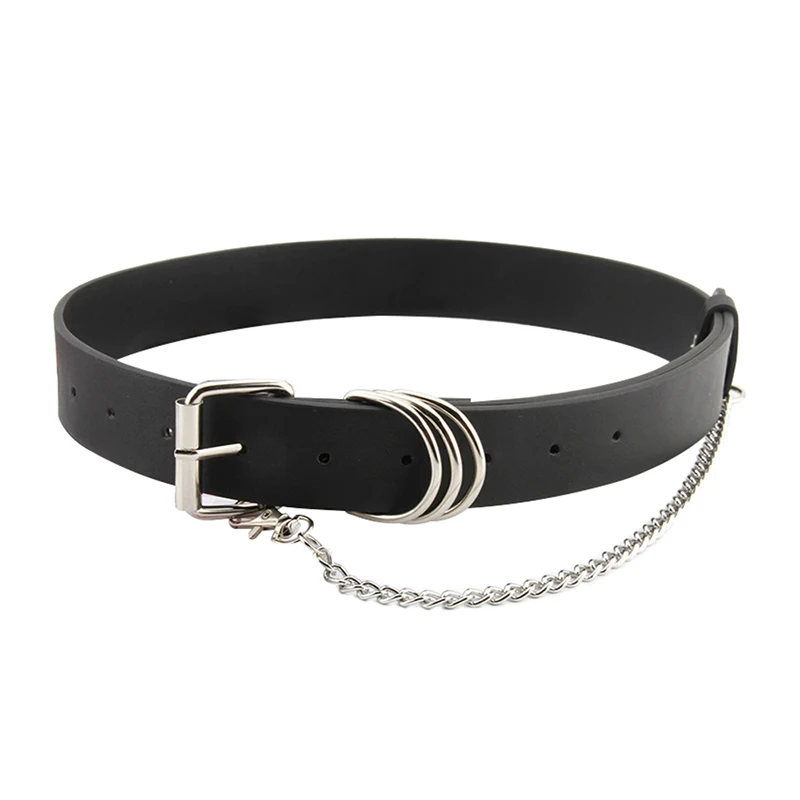 

XITAO Chain Patchwork Belt Women Simple Fashion Personality All Match Black Streetwear 2020 New Autumn Belt Goddess Fan ZP3568