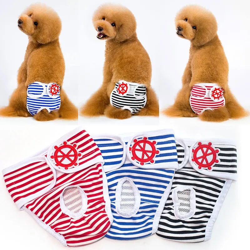 

Striped Dog Hygienic Physiological Pants Comfortable Breathable Menstrual Pants Popular Striped Pet Physiological Supplies