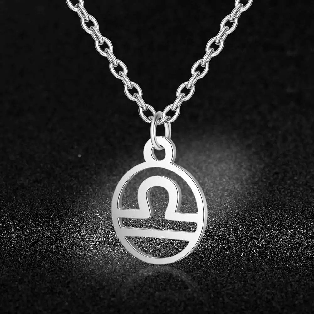TN505-7 Нержавеющая сталь знак зодиака Очаровательное ожерелье Vnistar простой дизайн кулон «гороскоп» ожерелье s Зодиак Женское Ожерелье - Окраска металла: TN505-7