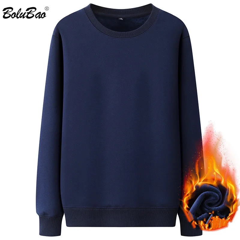 

BOLUBAO Brand Men Solid Sweatshirts Men's Trendy O-Neck Hoodies Sweatshirts Autumn Winter Fleece Thick Sweatshirts Male