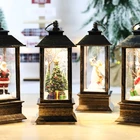 Рождественский светодиодный светильник в виде снежного шара, на батарейках, светильник с водяным блеском в виде Санта-Клауса, снеговика, подвесной ночник, праздничный Декор