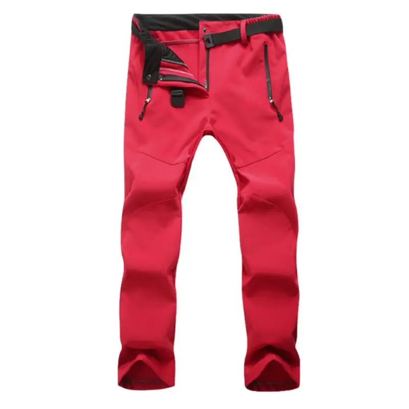 Women red Новинка, зимние теплые флисовые штаны для альпинизма, кемпинга, лыжного туризма, флисовые штаны для мужчин и женщин, ветрозащитные лыжные штаны - Цвет: Women red