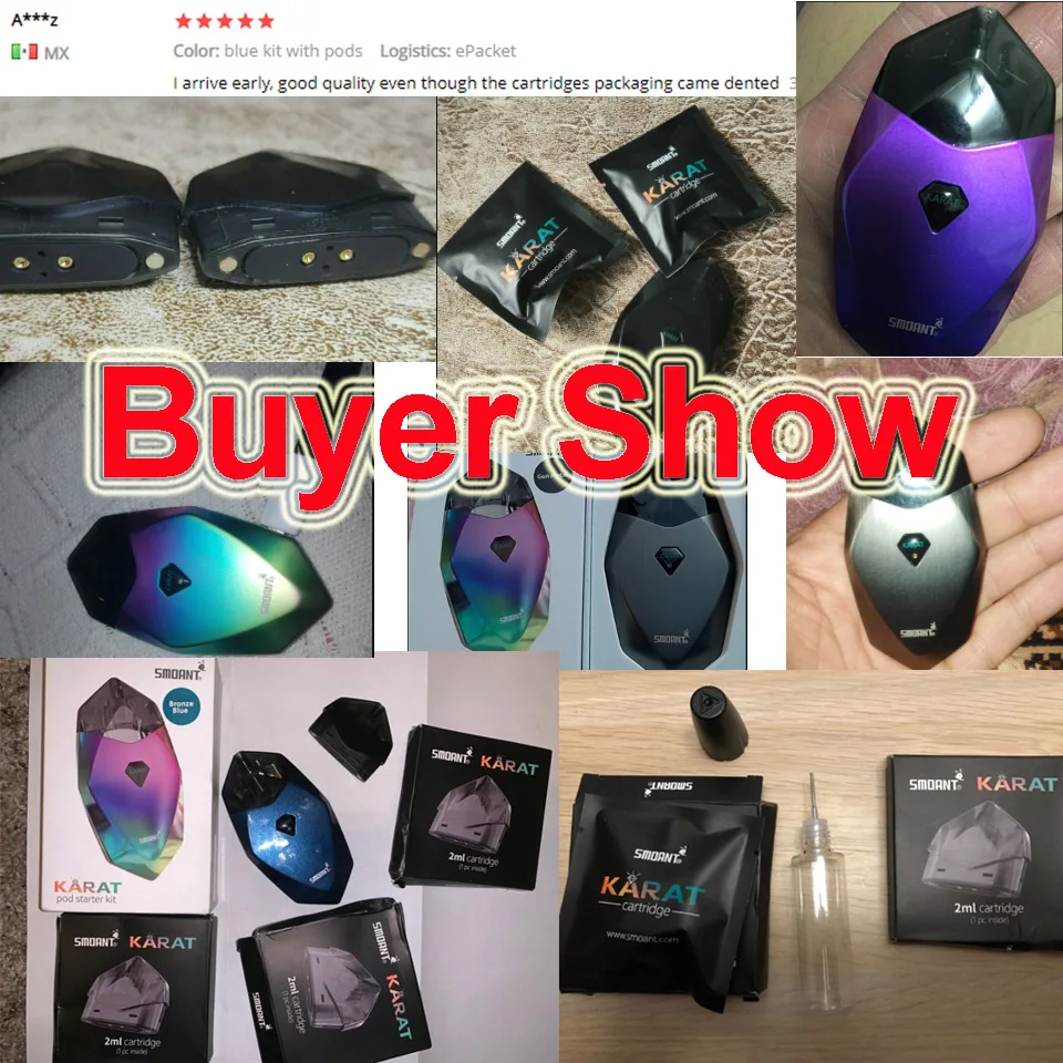 Оригинальный набор Smoant Karat Pod Vape System Starter Kit с аккумулятором 370 мАч 2 мл картридж для