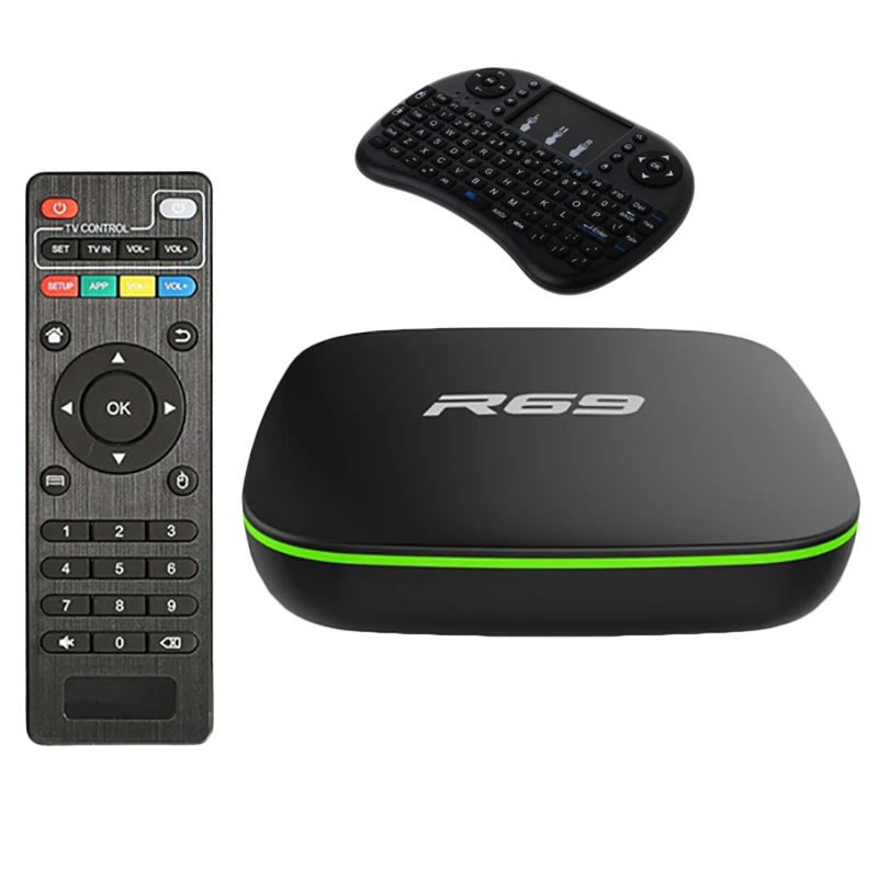 1gb8gb with I8 key R69 Smart tv Box Android 7,1 1 ГБ 8 ГБ IP tv H3 четырехъядерный WiFi 2,4 ГГц 1G8G телеприставка 1080P HD Поддержка 3D медиаплеер - Цвет: 1gb8gb with I8 key