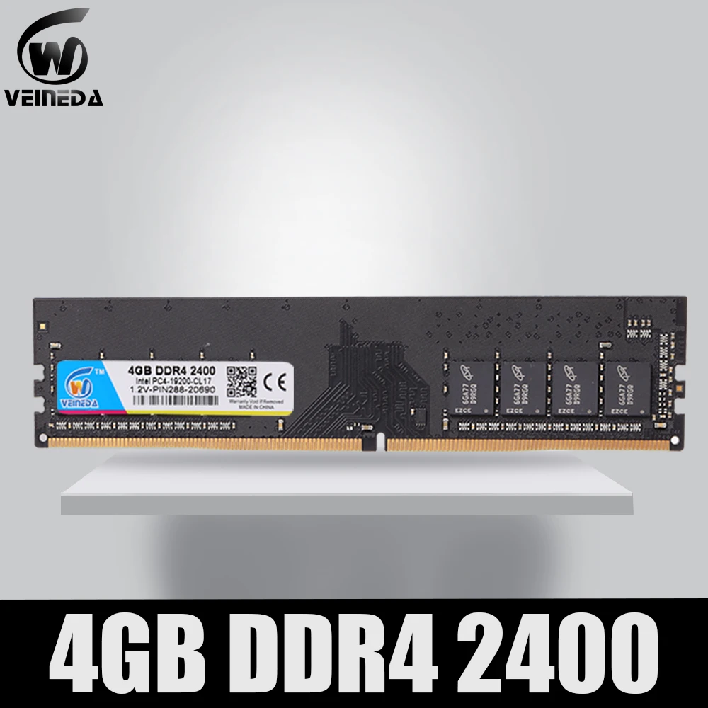 Оперативная память VEINEDA ddr4, 4 Гб, Настольная память, 2133 МГц или 2400 МГц, 2666 МГц, оперативная Память DIMM для настольных компьютеров, поддержка материнской платы ddr4