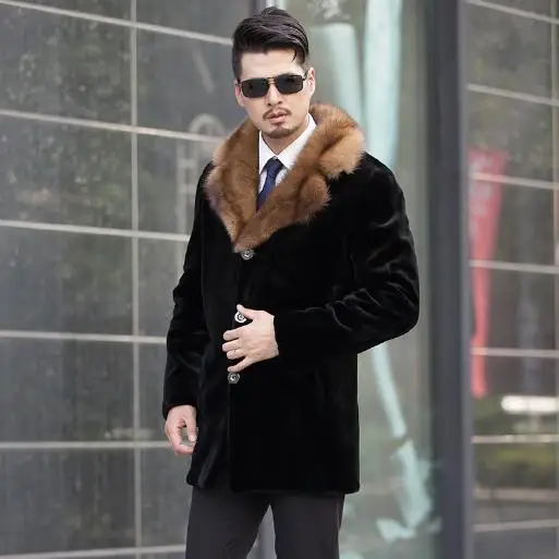 Меховые мужские пальто из искусственного меха 2019 негабаритных 4XL 5XL 6XL зимняя деловая мужская верхняя одежда