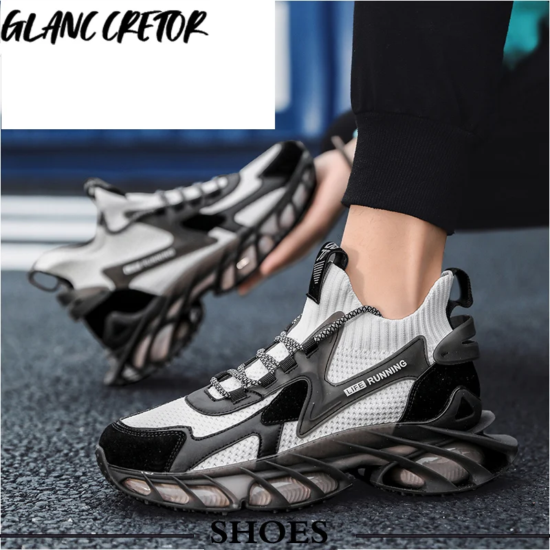 

2021 New Air Cushion Life Running Shoes Men Knit Upper Breathable Men Sneakers Trainers Sport Shoes