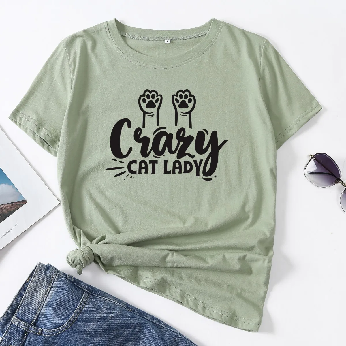 

Cat Lover Cat Mama Cats Love Woman T-Shirt Short Sleeve T-Shirts Summer Tops for Women Cotton Graphic Tee Female Shirt Clothes