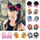 1 пара милые блестящие зажимы для волос с ушками мультяшной Мыши бантом для девочек детские шикарные заколки для волос модные головные уборы аксессуары для волос сделай сам