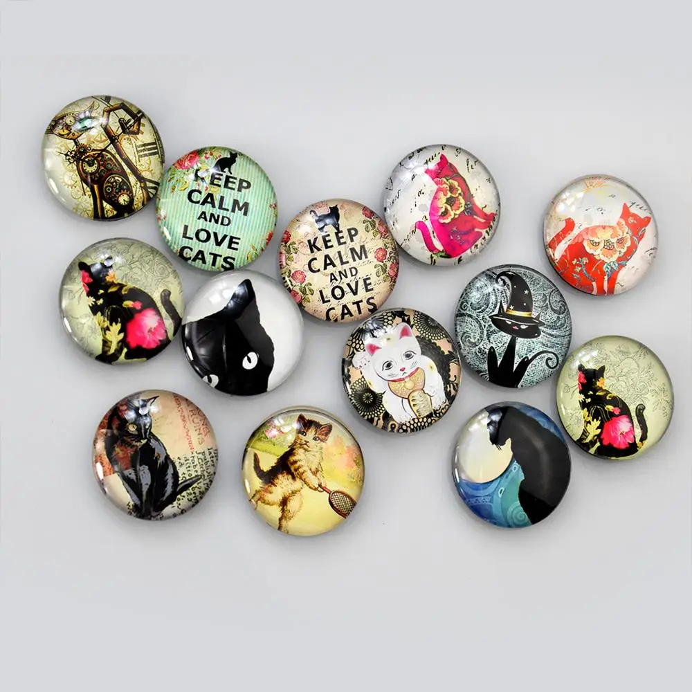 30 мм милый кот магнит на холодильник сувенир стеклянный купол декоративный