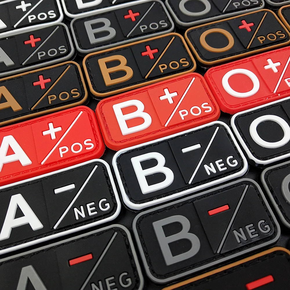 1 шт. положительные нашивки типа крови липучка для одежды ПВХ резиновые значки