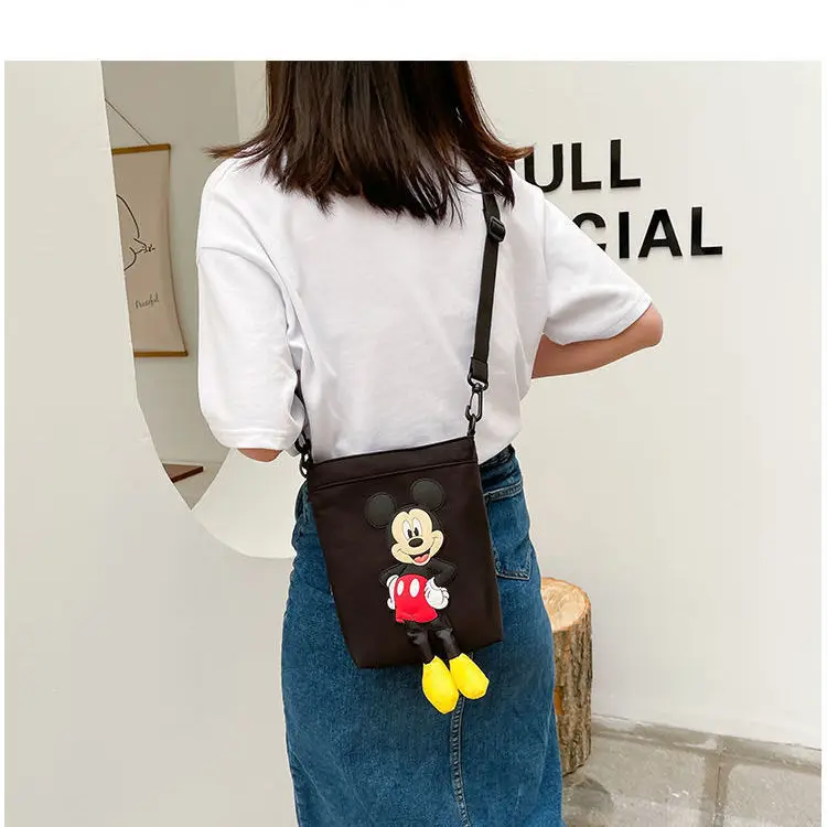 

Disney Mickey Mouse Cartoon Mickey Messenger Bag Cute Anime Girl Nylon Cloth Shoulder Large Capacity Bag