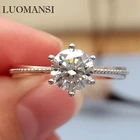 Luomansi реальный 1CT D Цвет Муассанит Киль кольцо 925 серебро 18K золото свадебные помолвки женские ювелирные изделия