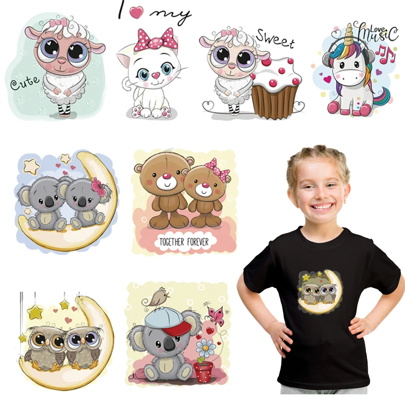 Термонаклейка с мультяшными животными термоклейкая аппликация сделай сам милым