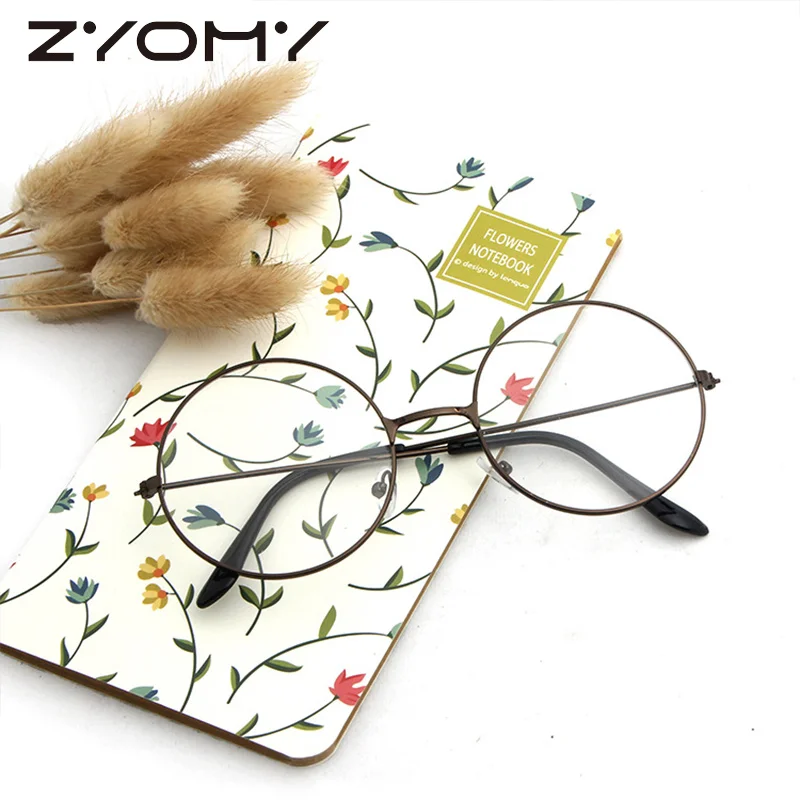 Q 2020 винтажные круглые оптические очки для женщин ульсветильник металлические