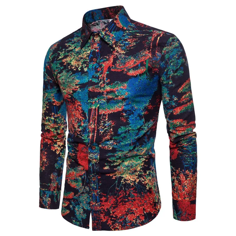 Гавайская рубашка мужская повседневная Camisa Masculina с принтом Мужские Пляжные