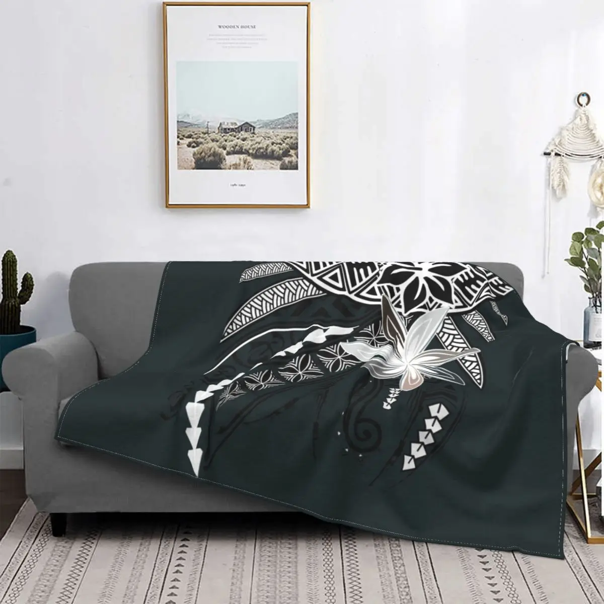 

Polynesian Tribal Collar Blankets Flannel Warm Throw Blankets Sofa Throw Blanket for Home Bedroom Travel Throws Bedspread Quilt
