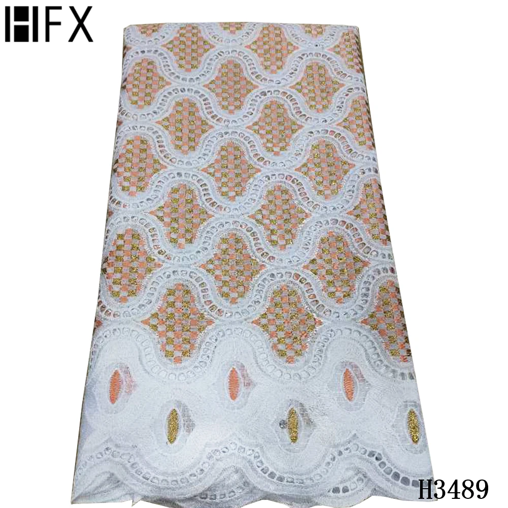 HFX африканская кружевная ткань нигерийские отверстия швейцарская хлопковая