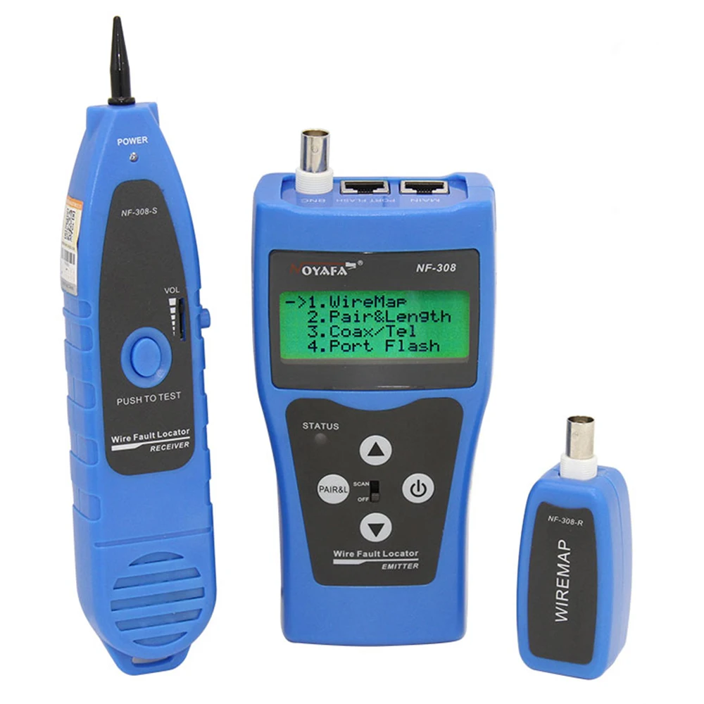 NOYAFA мониторинг сети Кабельный тестер NF 308 провода дефектоскоп локальной Coacial LAN 5E