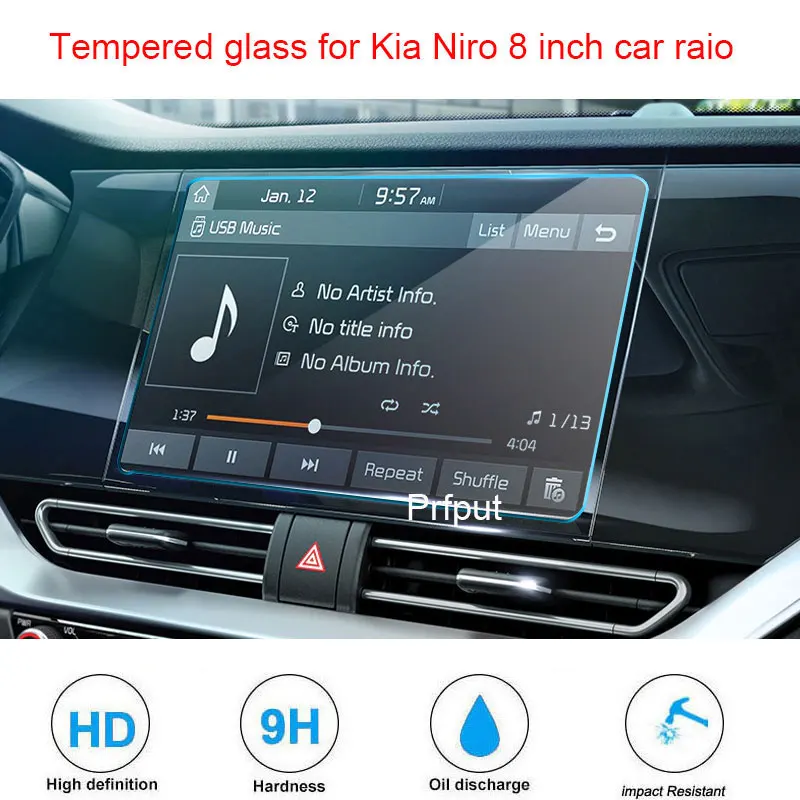 

Tempered Glass Film Touch Screen Protector For Kia Niro 2020 2021 8 Inch Car Navigation Auto Interior Accessories