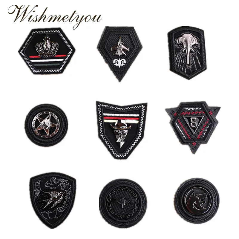 WISHMETYOU панк стиль стерео нашивки Черная Кожаная Вышивка заплатка для одежды