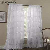 yomdid white blinds rod curtain tulle curtains for bedroom door window multi layered blackout curtains home living room decor