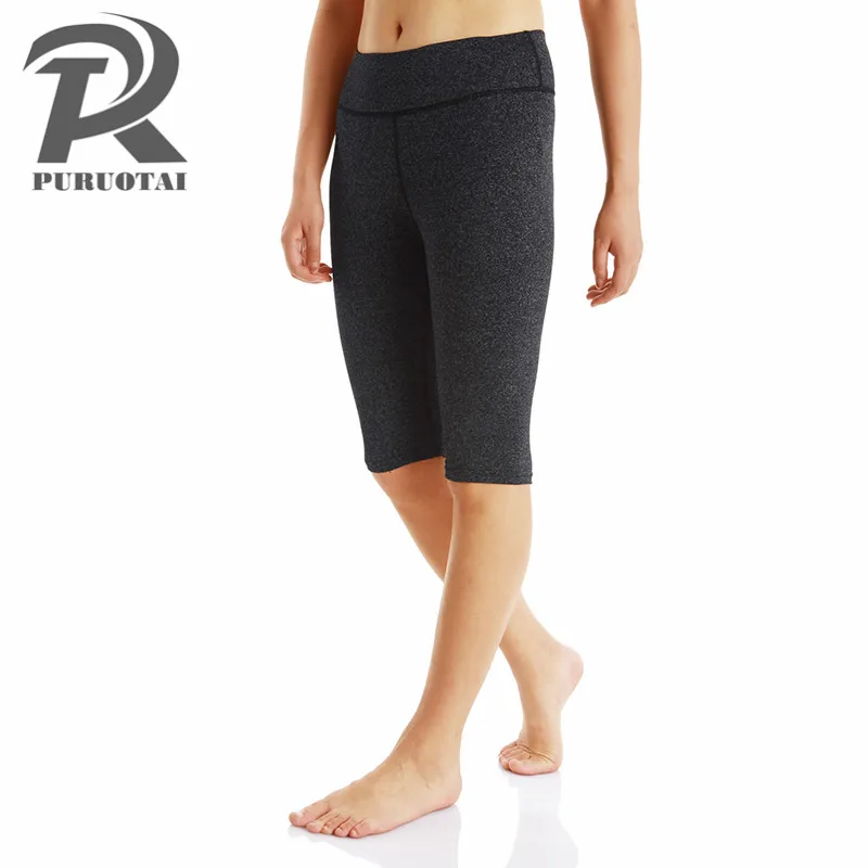 Брюки Капри для йоги быстросохнущие и дышащие бриджи до колена спортивные шорты